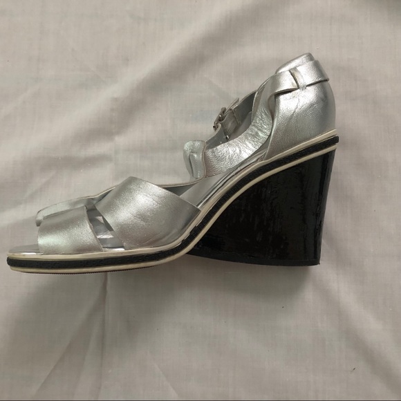 Box 1, BCBGirls Silver Reflective Wedges - Picture 4 of 7